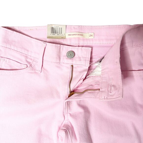 Levi Strauss & Co 710 Super Skinny Jeans W24 L30 NEW Light Pink - Picture 4 of 7